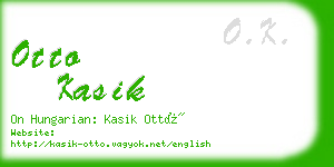 otto kasik business card